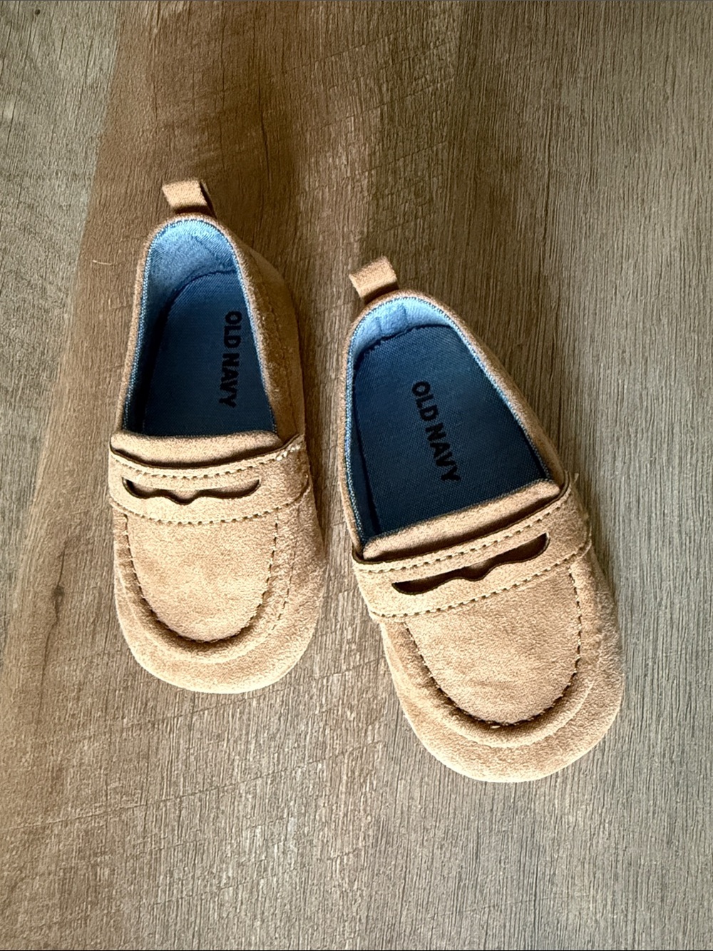 Old Navy Toddler Tan Suede-Look Penny Loafers 12-18m